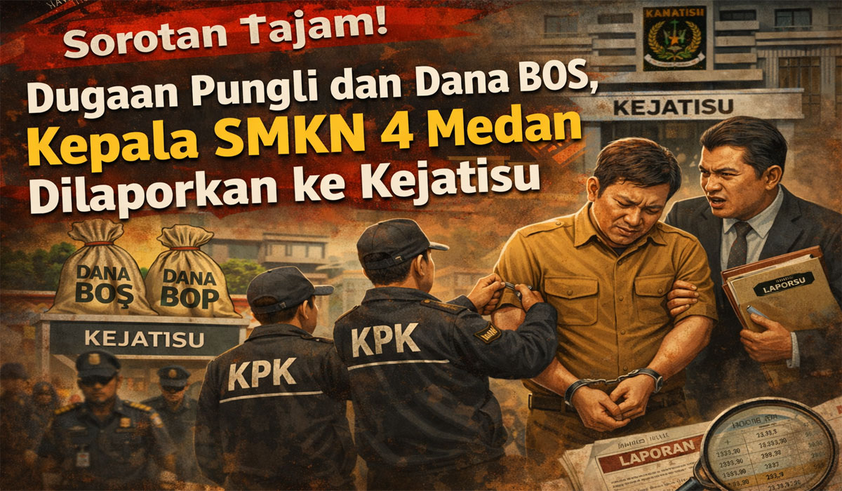 Sorotan Tajam! Dugaan Pungli dan Dana BOS, Kepala SMKN 4 Medan Dilaporkan ke Kejatisu Sorotan Tajam! Dugaan Pungli dan Dana BOS, Kepala SMKN 4 Medan Dilaporkan ke Kejatisu